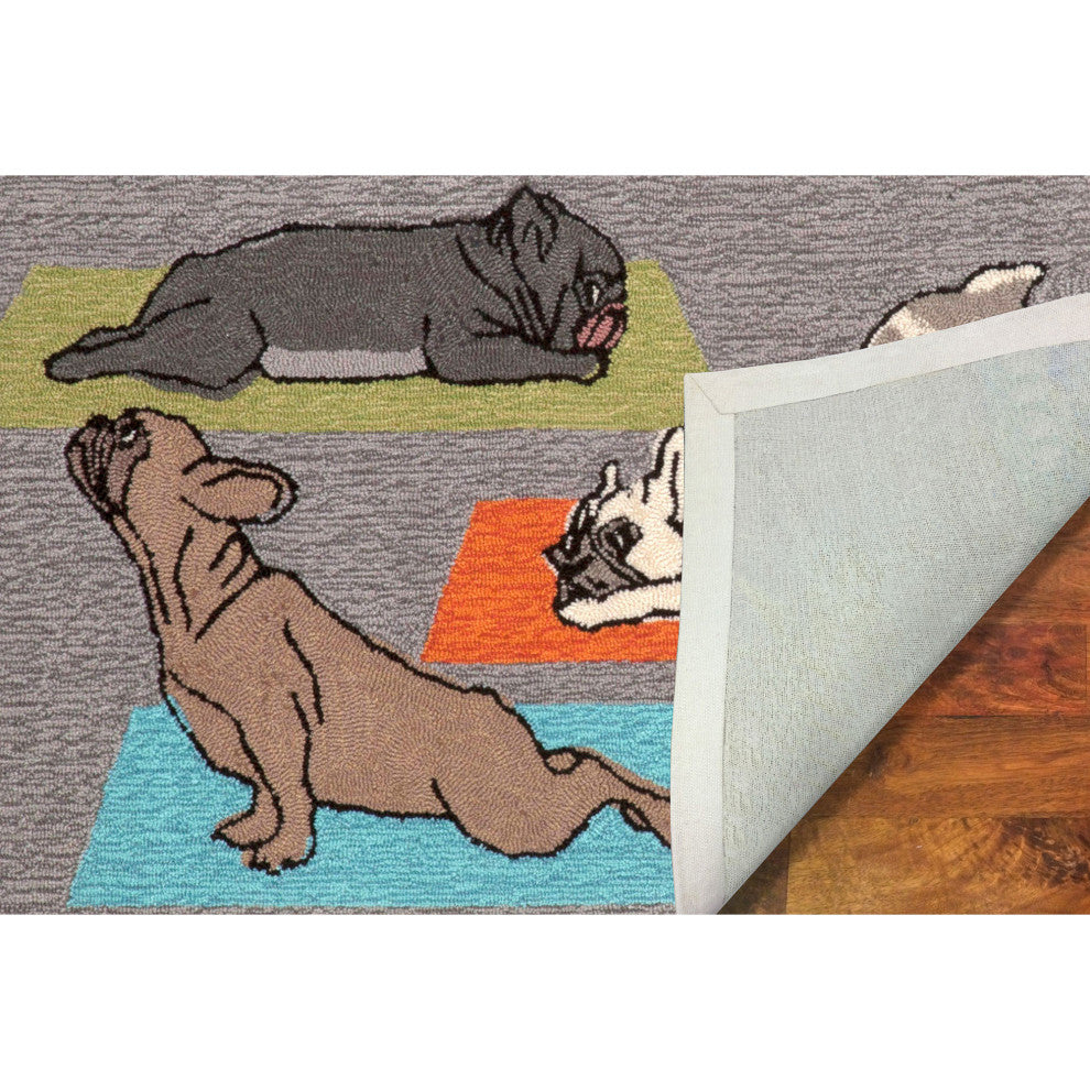 Frontporch Yoga Dogs Indoor/Outdoor Rug Heather 2'6x4'