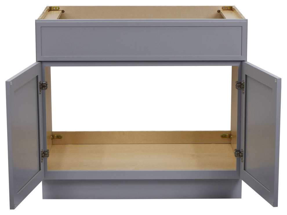 Vanity Art Birch Plywood Single Base Storage Cabinet, Gray, 36"