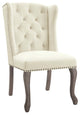 Apprise French Vintage Dining Performance Velvet Side Chair, Ivory