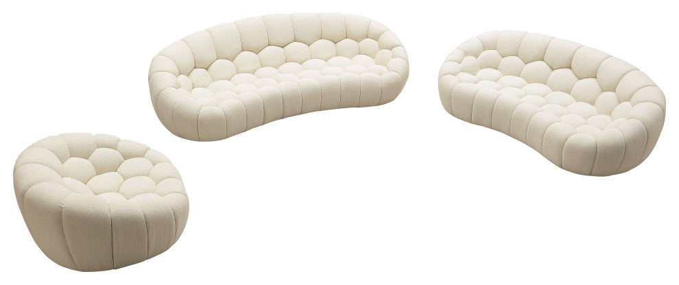 Divani Casa Yolonda Modern Curved Off-White Fabric Chair