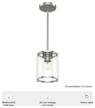 Hunter Astwood Brushed Nickel 1-Light Pendant Ceiling Light Fixture