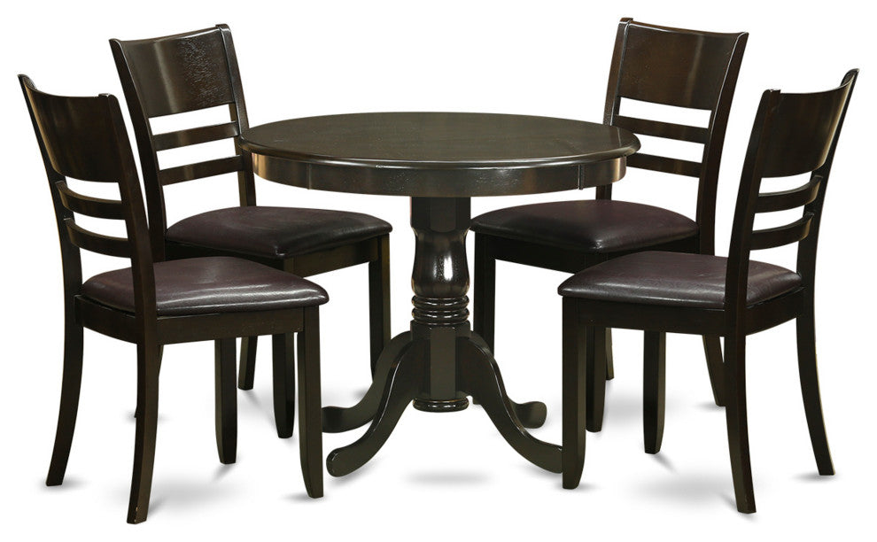 5 Pc Kitchen Table Set -Round Kitchen Table Plus 4 Dinette Chairs