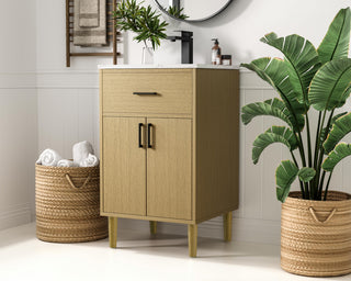 Home Living 20" Single Bathroom Vanity, Honey Brown