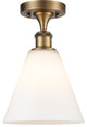 Innovations 516-1C-BB-GBC-81 1 Light Semi-Flush Mount, Brushed Brass