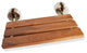 D-7 Teak Wood Folding Shower Seat Wall Mounted Bench Brushed Nickel - SteamSpa