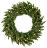 30" Camdon Fir Wreath 50Led Wmwht