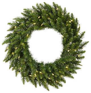 30" Camdon Fir Wreath 50Led Wmwht