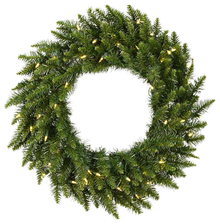 30" Camdon Fir Wreath 50Led Wmwht