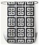 Greek Key Patterned Shark Blue 70" w x 73" h Shower Curtain