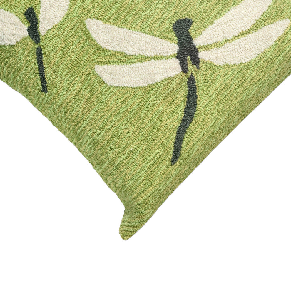 Frontporch Dragonfly Pillow, Green, 18"x18"