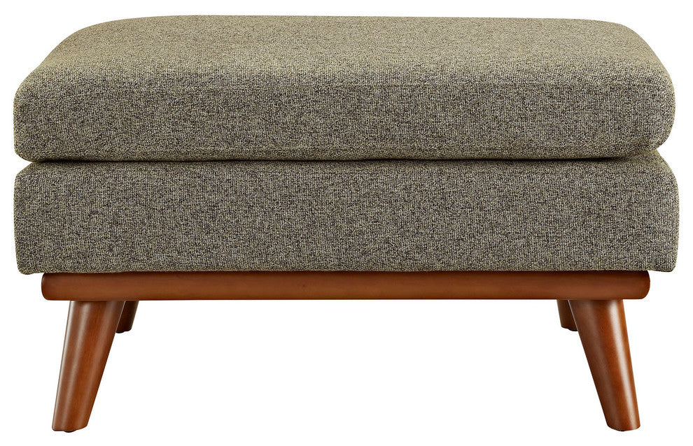 Modern Contemporary Fabric Ottoman , Beige, Fabric