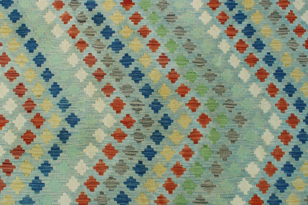 Sangat Kilim Muna Light Blue Rug 6'9"x9'7"