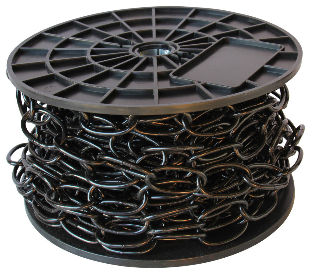 RCH Hardware Steel Standard Link Chandelier Chain, 65 Reel, Black, U38