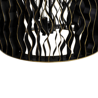 Estela 6-Lt Foyer - Matte Black/French Gold
