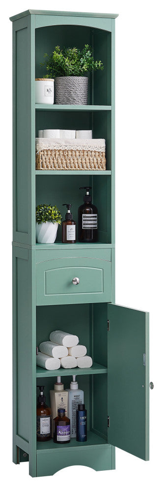67" Tall Freestanding Bath Storage Cabinet, Adjustable Shelves