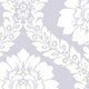 Shades, Damask Geometric Graphic White, Light Violet Wallpaper Roll