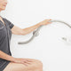 Curved Bathroom Shower Grab Bar w/ Toilet Paper Holder, Polished, Left-Handed