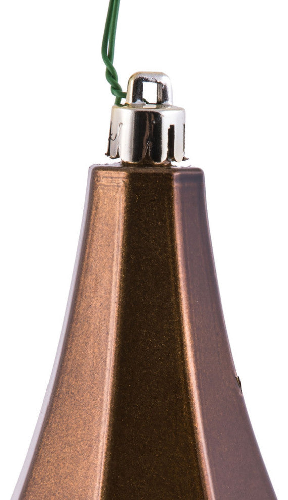 Vickerman Mc191076D 8" Mocha Candy Finish Diamond Finial Ornament, Pack of 2