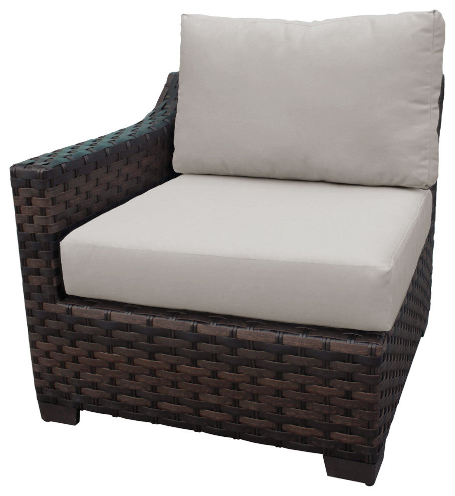 kathy ireland River Brook 5 Piece Wicker Patio Furniture SetAlmond