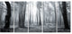 Black and White Foggy Forest, Forest Canvas Art Print, 60"x28", 5 Panels