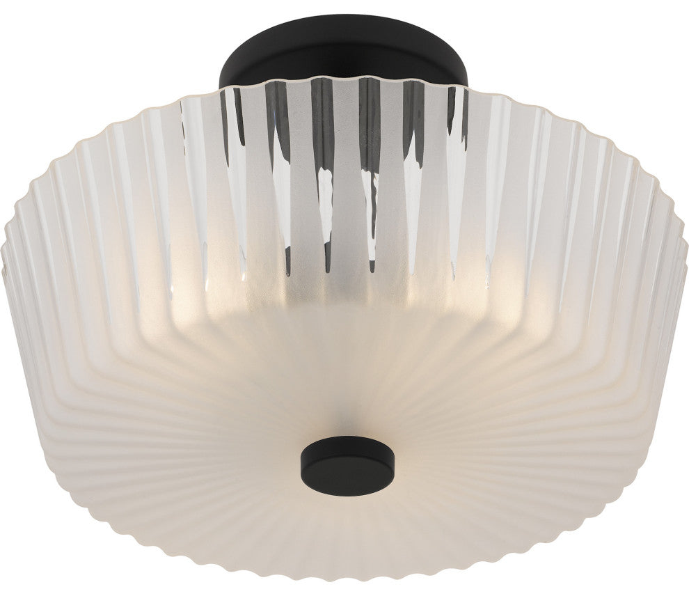 Quoizel RAY1716 Gray 3 Light 16"W Semi-Flush Ceiling Fixture - Matte Black