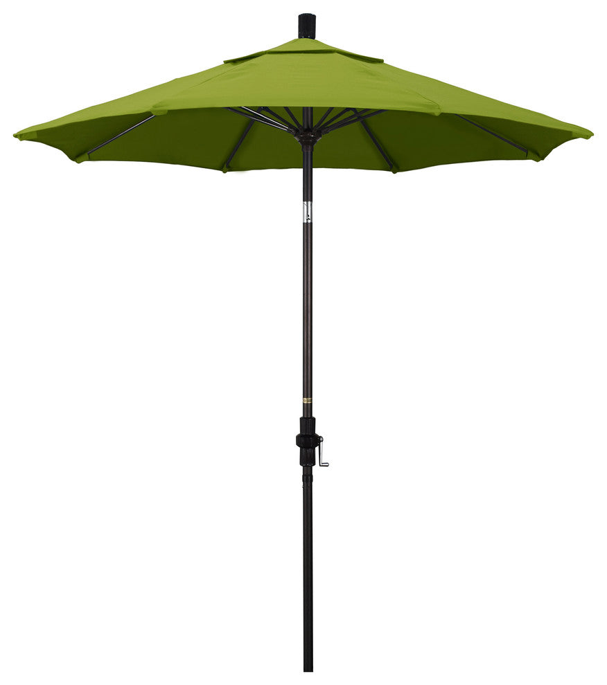 7.5' Bronze Collar Tilt Crank Aluminum Umbrella, Kiwi Olefin