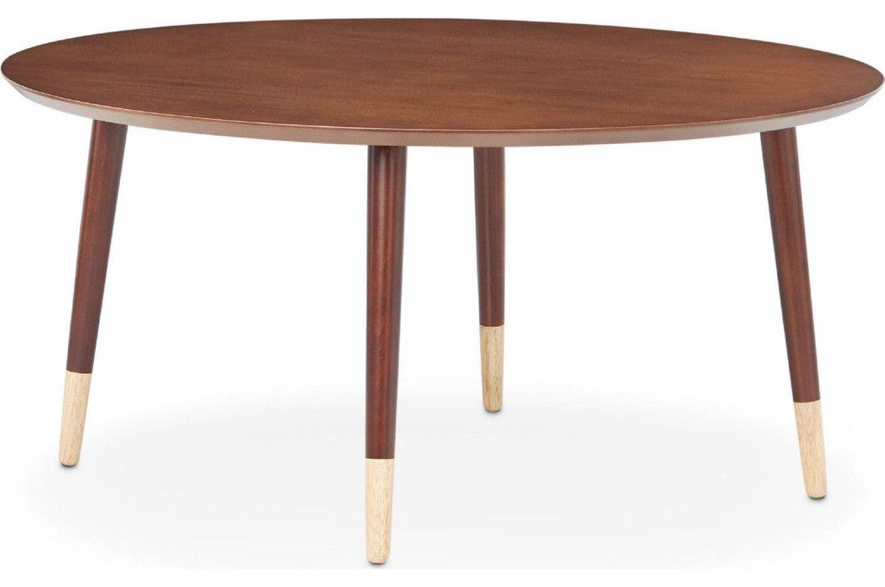 35"x35"x17" Walnut Mid-Century Modern Coffee Table