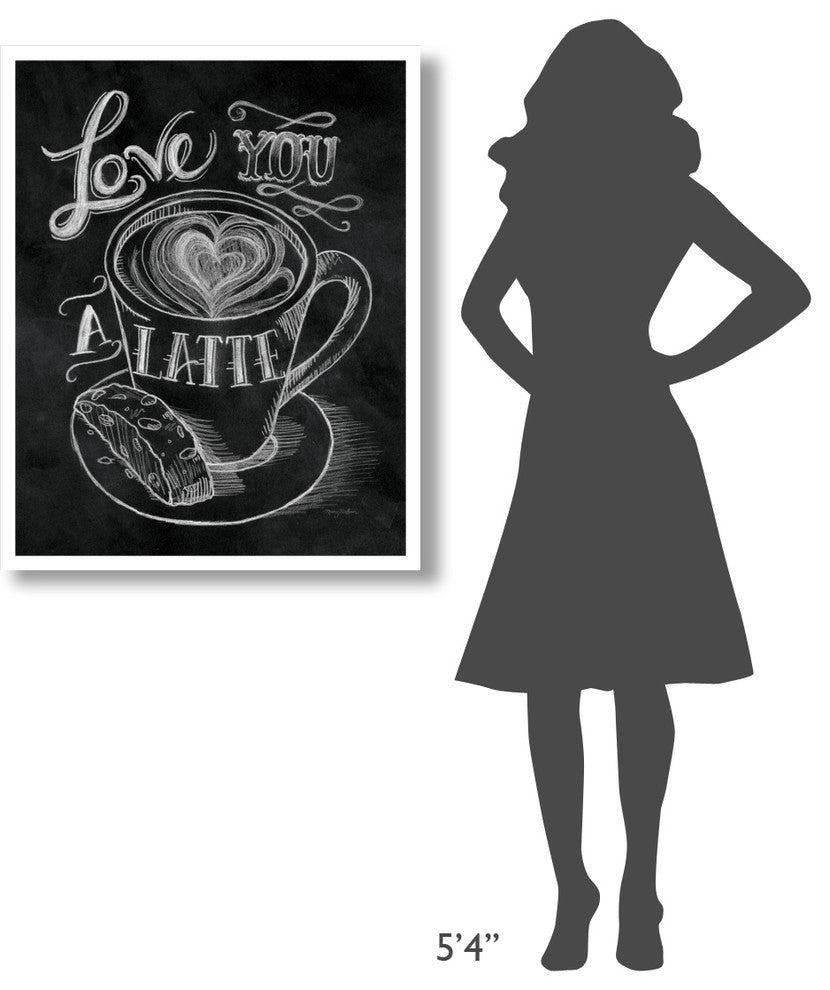 "Love You a Latte" Digital Paper Print by Mary Urban, 30"x37"