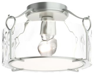 Bow Medium Semi-Flush, Vintage Platinum Finish, Water Glass