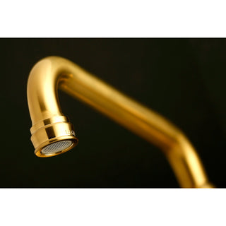 Kingston Brass Two-Handle Wall Mount Bathroom Faucet, Brushed Brass