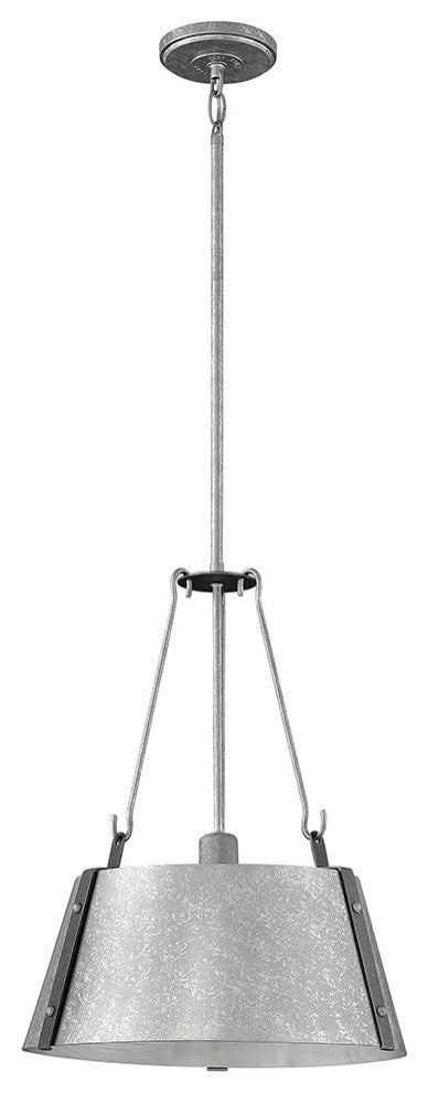 Hinkley Cartwright Medium Drum Pendant, Galvanized