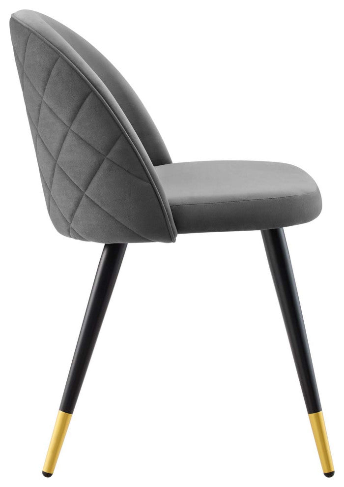 Cordial Performance Velvet Dining Chairs - Set of 2-Gray