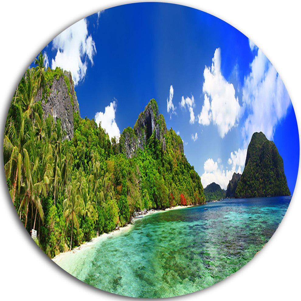 Tropical Scenery, Landscape Photography Disc Metal Wall Art, 11"