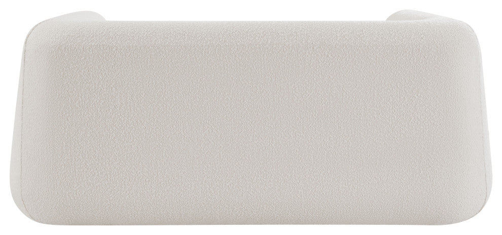 Abbington Boucle Fabric Upholstered Loveseat, Cream