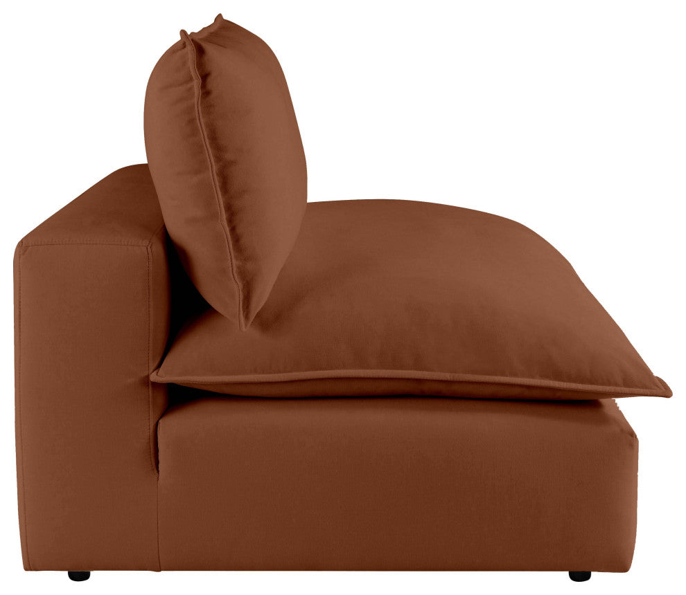 Cali Modular Armless Chair, Rust