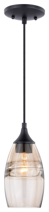 Milano 5" Mini Pendant Oil Rubbed Bronze Amber Fog Glass