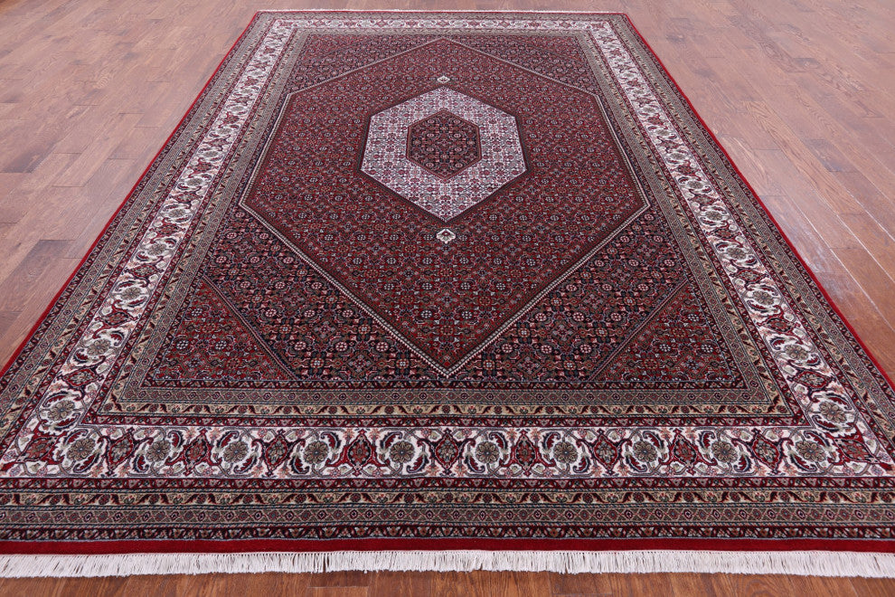 Fine Persian Bijar Handmade Wool and Silk Rug 8' 1" X 11' 8" Q6717