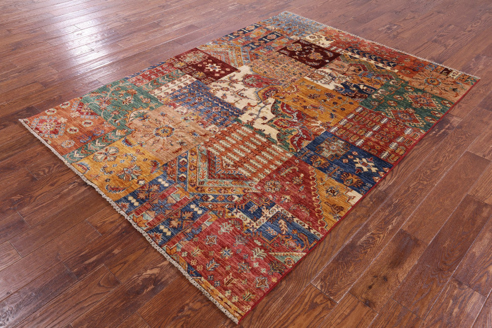 Super Kazak Handmade Wool Rug 5' 7" X 7' 8" Q11090