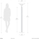 Tambo Torchiere Floor Lamp - Dark Walnut Wood Finish, Weathered Brass, Dimmer, Natural Ash Wood Finish, Weathered Brass