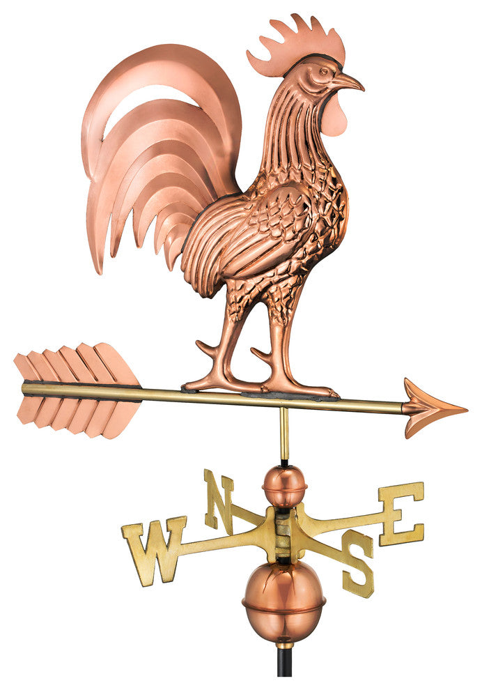 Proud Rooster Weathervane, Pure Copper