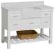 Charlotte 48" Bathroom Vanity, White, Quartz