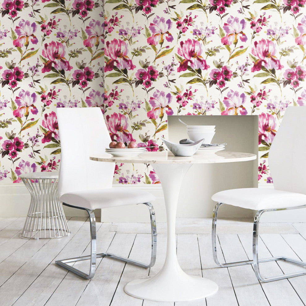 Iris Peel and Stick Wallpaper, Purple