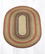 Honey, Vanilla and Ginger Braided Rug, 48"X72" Oval