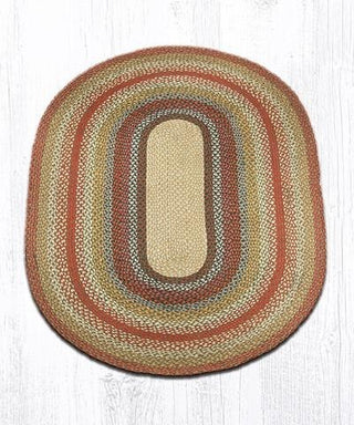 Honey, Vanilla and Ginger Braided Rug, 48"X72" Oval