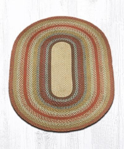 Honey, Vanilla and Ginger Braided Rug, 48"X72" Oval