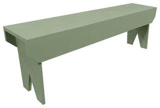 4' Simple Wood Bench, Old Sage