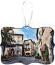 Italy Narrow Street With Small Shops Design Rectangle Christmas Tree Ornament