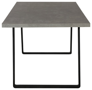 Toronto Dining Table, Gray Powder Coated Finish With Cement Gray Top