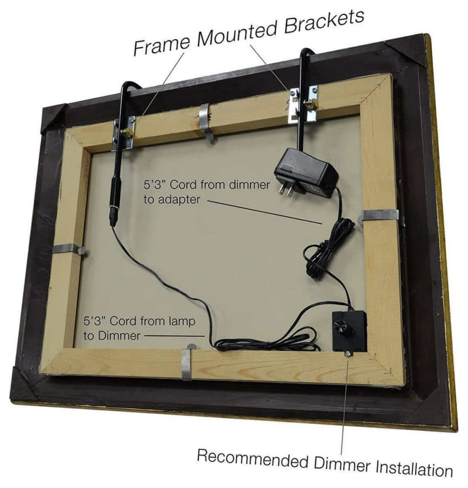 Cocoweb Slim Line LED Picture Lights, Dimmable, Plug-In, Antique Brass, 16"