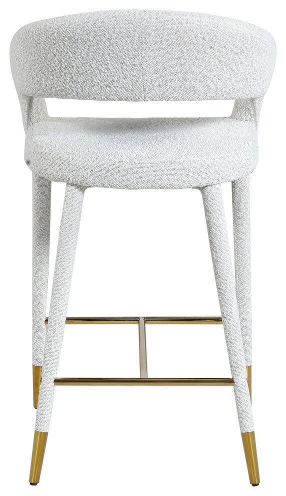 Destiny Counter Stool, Cream, Boucle Fabric